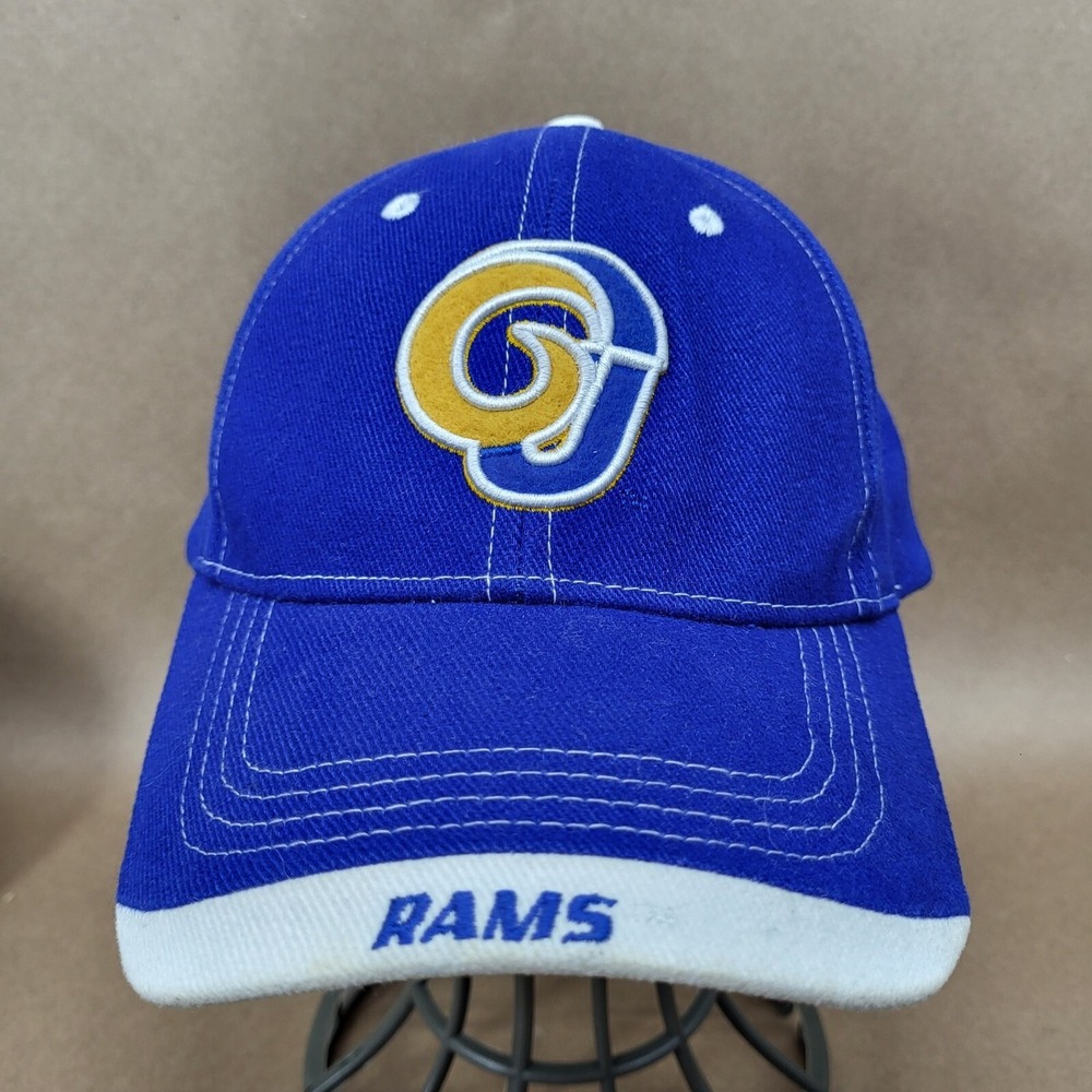 Los Angeles Rams Hat Cap Strap Back Blue Yellow White Logo NFL